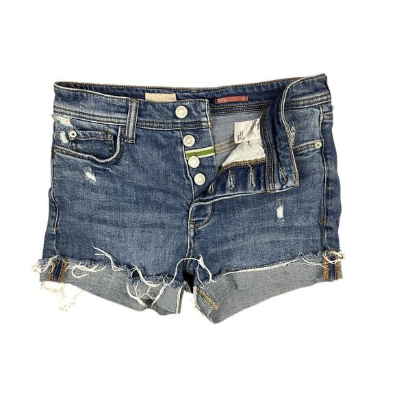 Anthropologie Pilcro The Signature High Rise Denim Shorts Roll Cuff Size 25 - Picture 4 of 8
